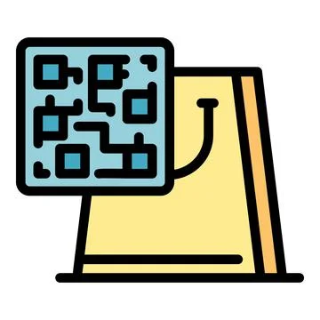Shop qr code icon color outline vector Illustrazione stock