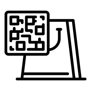 Shop qr code icon, outline style Illustrazione stock