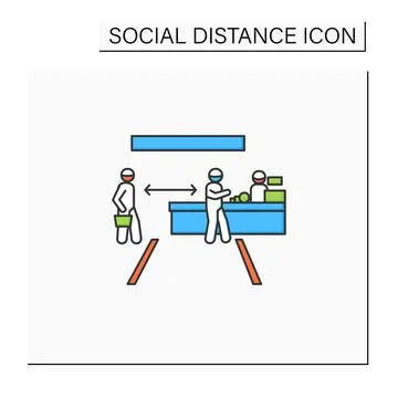 Shop queue color icon Stock Illustration