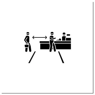 Shop queue glyph icon Stock Illustration