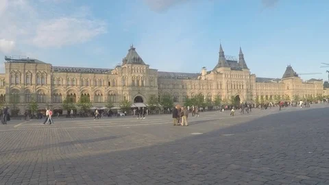 Shop on the red square in summer timelapse 스톡 동영상 77285699