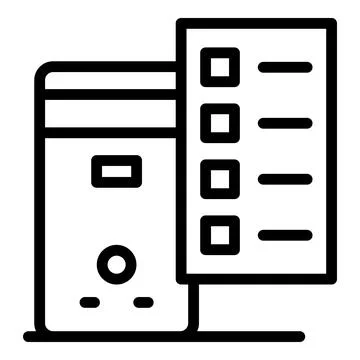 Shop retail computer icon outline vector. Store laptop Stock Illustration