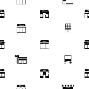 Shop seamless pattern background icon. Stock Illustration