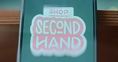 Shop Second Hand, reuse and recycle concept, presentation Stock Footage 313291554