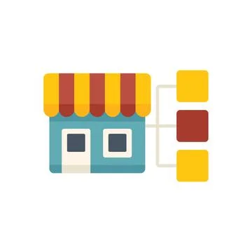 Shop segment market icon flat vector. Target customer Stock Illustration