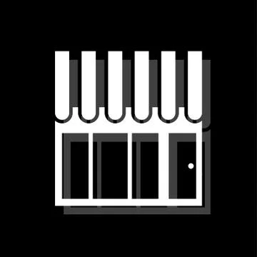 Shop, Showcase icon flat Stock Illustration