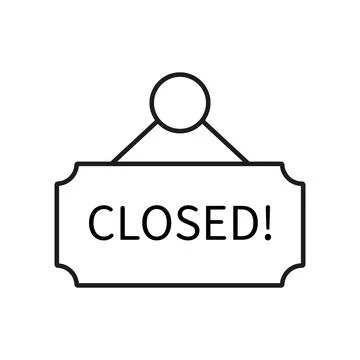 The shop sign is closed Illustrazione stock