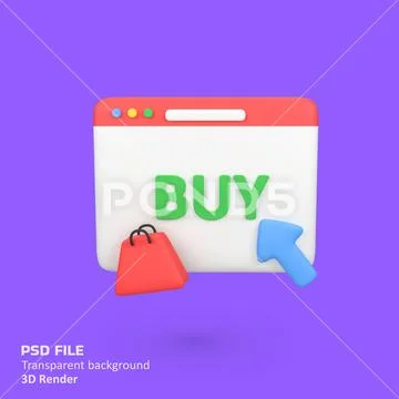 Shop site isolated 3d render icon illustration Plantilla PSD