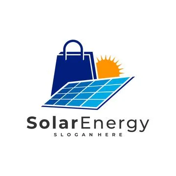 Shop Solar logo vector template, Creative Solar panel energy logo design conc Stock Illustration