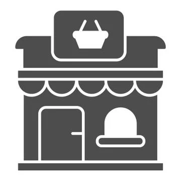 Shop solid icon, Marketplace concept, store facade sign on white background Stockillustratie