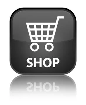 Shop special black square button Stock Illustration
