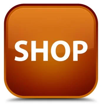 Shop special brown square button Stock Illustration