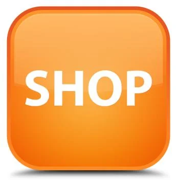Shop special orange square button Stock Illustration