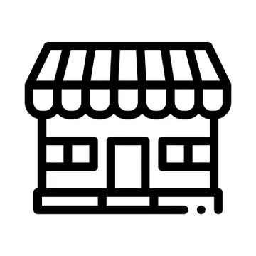 Shop store building icon vector outline illustration Illustration