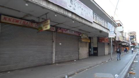 Shop store fronts closed due to Coronavirus Covid-19 Pandemic lockdown Stock-Footage 129695145