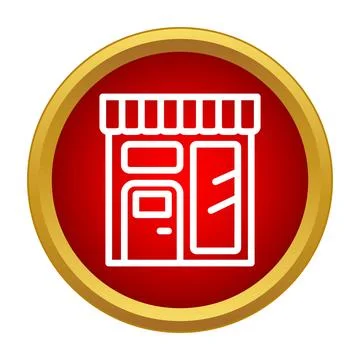 Shop storefront icon representing retail business commerce Stock Illustration
