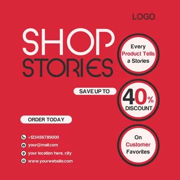 Shop Stories Template Stock Illustration
