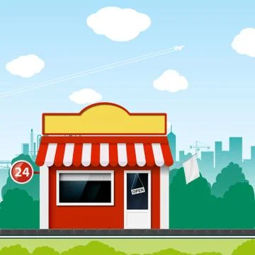 Shop on a street Stock Illustration