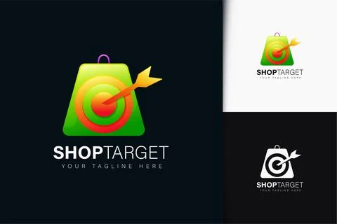 Shop target logo design with gradient Stock Illustration