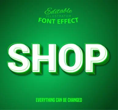 Shop text, editable text effect Stock Illustration
