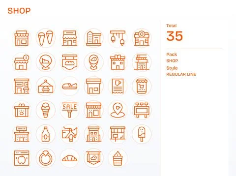 Shop Vector Icon Toolkit featuring 35 Pixel Optimized High Resolution Regul.. Stock Illustration