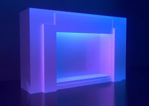 Shop window display, Empty storefront, Showcase on the street. mock up 3d Illustrazione stock