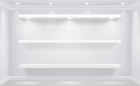 Shop-window shelf for goods Stock Illustration