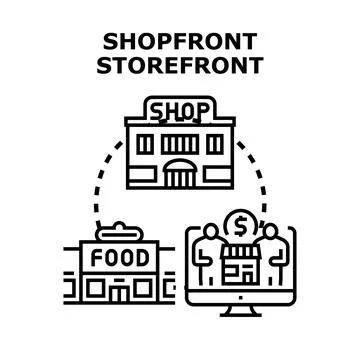 Shopfront storefront concept for modern commerce business Ilustración de archivo