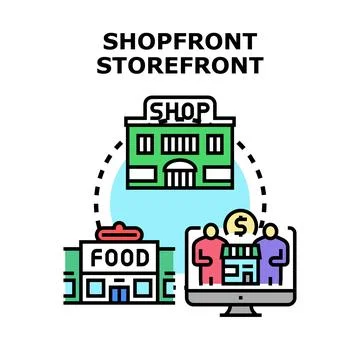 Shopfront storefront concept for modern commerce business Stock Illustration