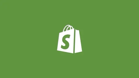 Shopify Logo Cut Out Video stock 105377992