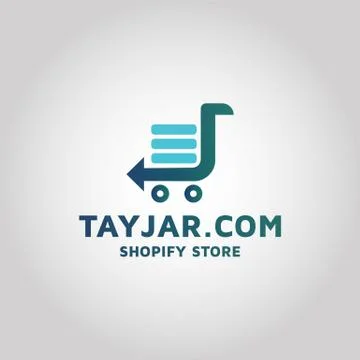 Shopify store ecommerce logo design Stock Illustration