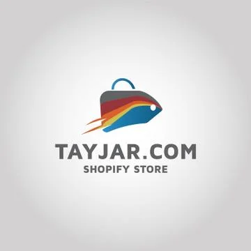 Shopify store ecommerce vector logo design Stock Illustration