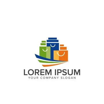 Shoping bag logo design concept template Stock Illustration