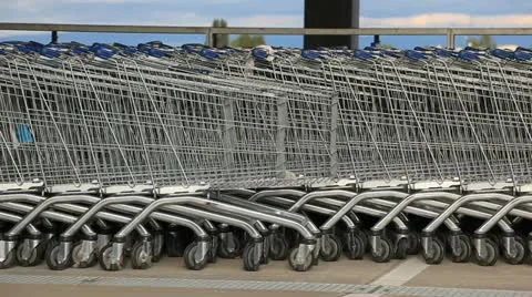 Shoping baskets Stock Footage 12655351