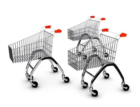 Shoping carts over white Stock Illustration