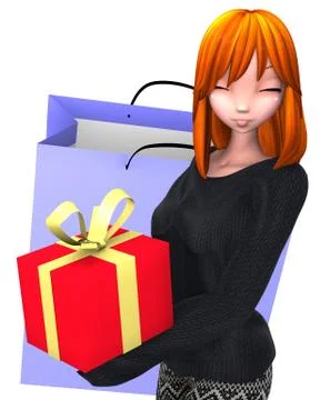Shoping lady Stock Illustration