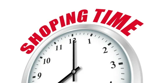 Shoping time Clock animation Stock Footage 189959069