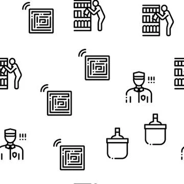 Shoplifting Seamless Pattern Vector Stock Illustration