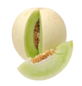 Shopped green melon Stock Photos