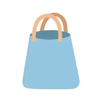 Shopper bag in flat vector style. Hand drawn vector illustration Stock Illustration