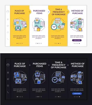 Shopper behavior patterns onboarding vector template Stock Illustration