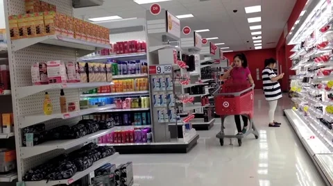 Shopper inside target store Stock Footage