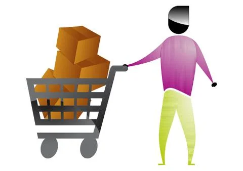 Shopper man Stock Illustration