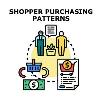 Shopper purchasing patterns analysis for retail business 스톡 일러스트