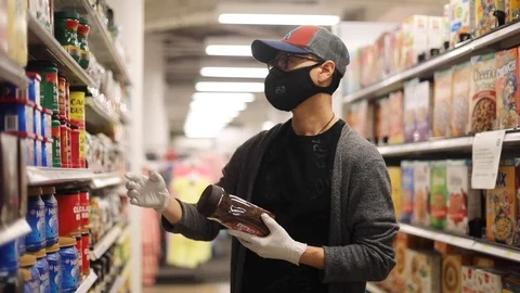 A shopper at Target during COVID-19 Video stock 128135430