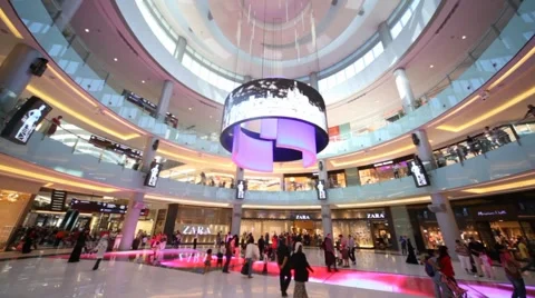 Shoppers at Dubai Mall in Dubai, United Arab Emirates. Stock Footage