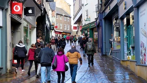 Shoppers in Durham Stock Footage
