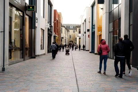 Shoppers during the daytime walking through the newly constructed Bond Street Stock Photos