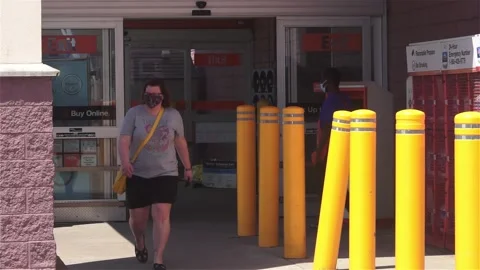 Shoppers during the pandemic Stock Footage 134500731