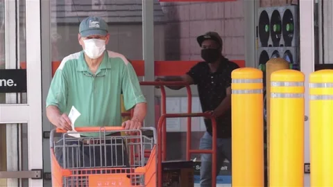 Shoppers during pandemic Stock Footage 134500881